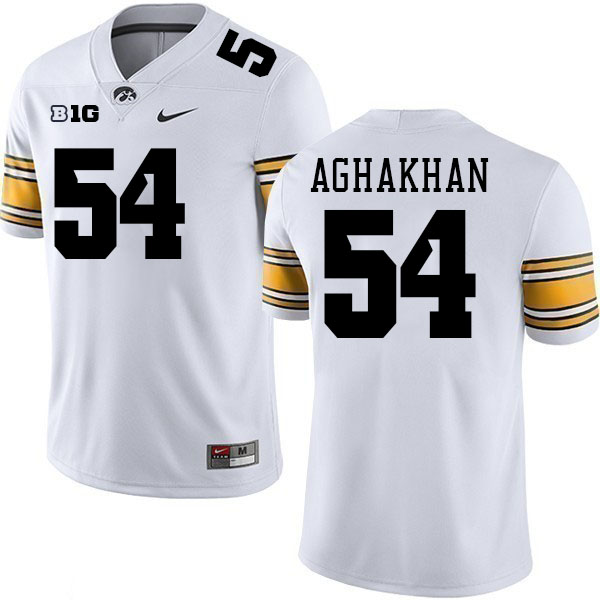 Men #54 Ethan Aghakhan Iowa Hawkeyes College Football Jerseys Stitched-White